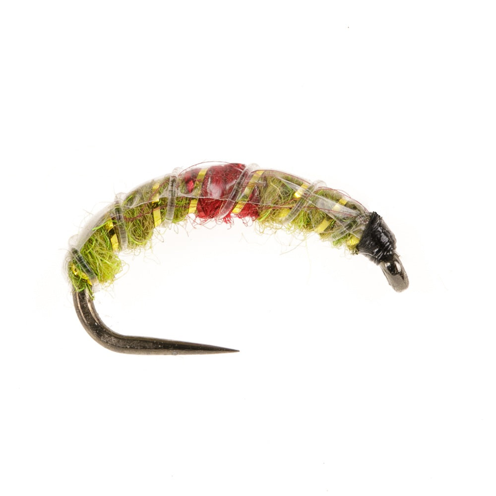 SLIMLINE CZECH NYMPH LIGHT OLIVE & RED BARBLESS