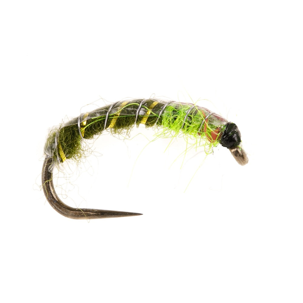 SLIMLINE CZECH NYMPH DARK OLIVE & LIME BARBLESS