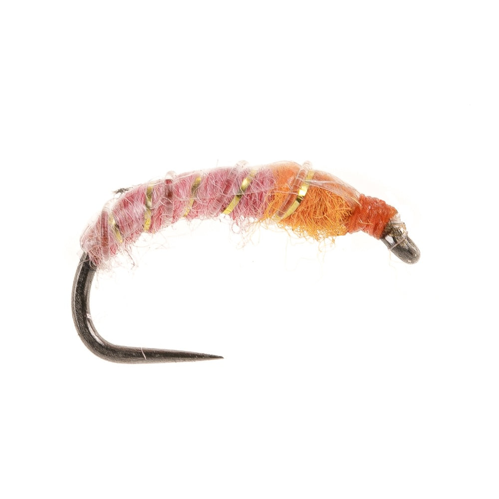 SLIMLINE CZECH NYMPH PINK & ORANGE BLACK BARBLESS