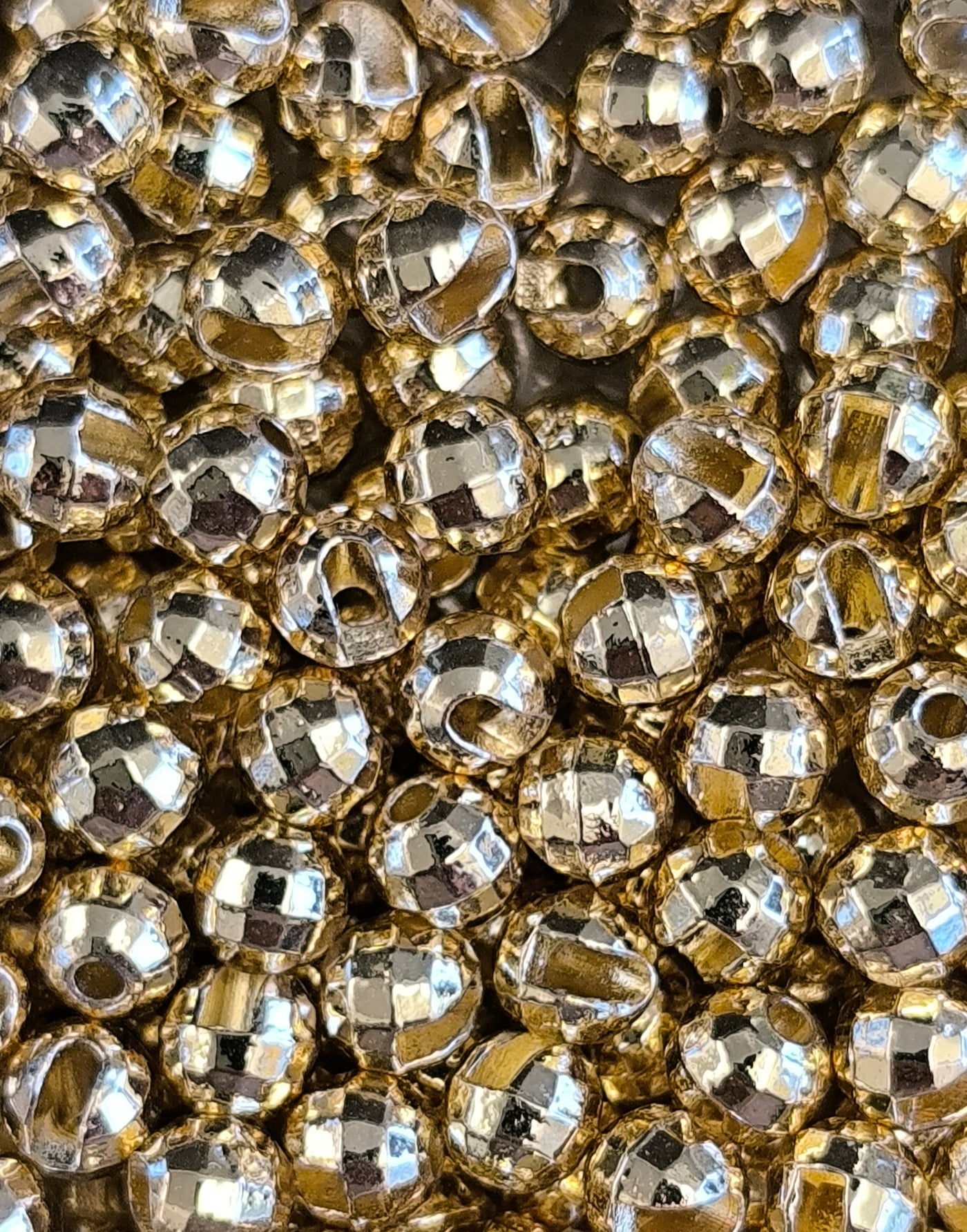 TUNGSTEN SLOTTED BEAD - GOLD DIAMOND