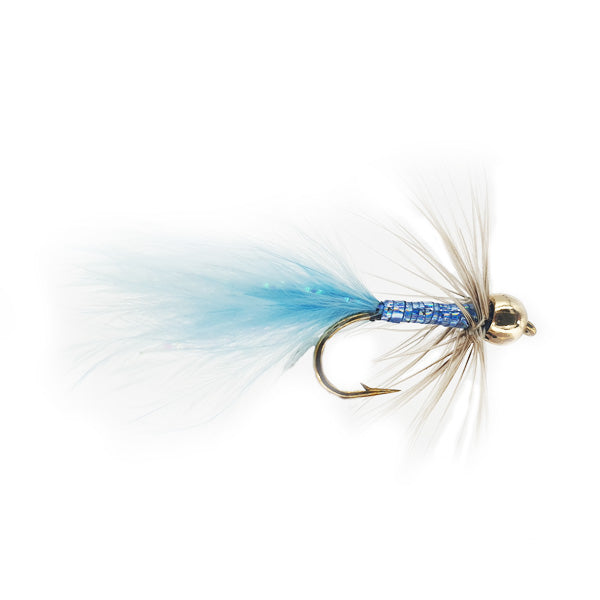 BLUE MARABOU FLASH DAMSEL BEADHEAD