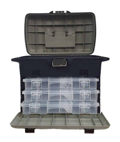LARGE FLY FISHING BOX WITH DRAWERS