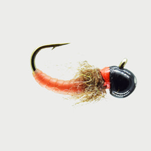 BLOODWORM RED CADDIS TUNGSTEN OFF BEAD